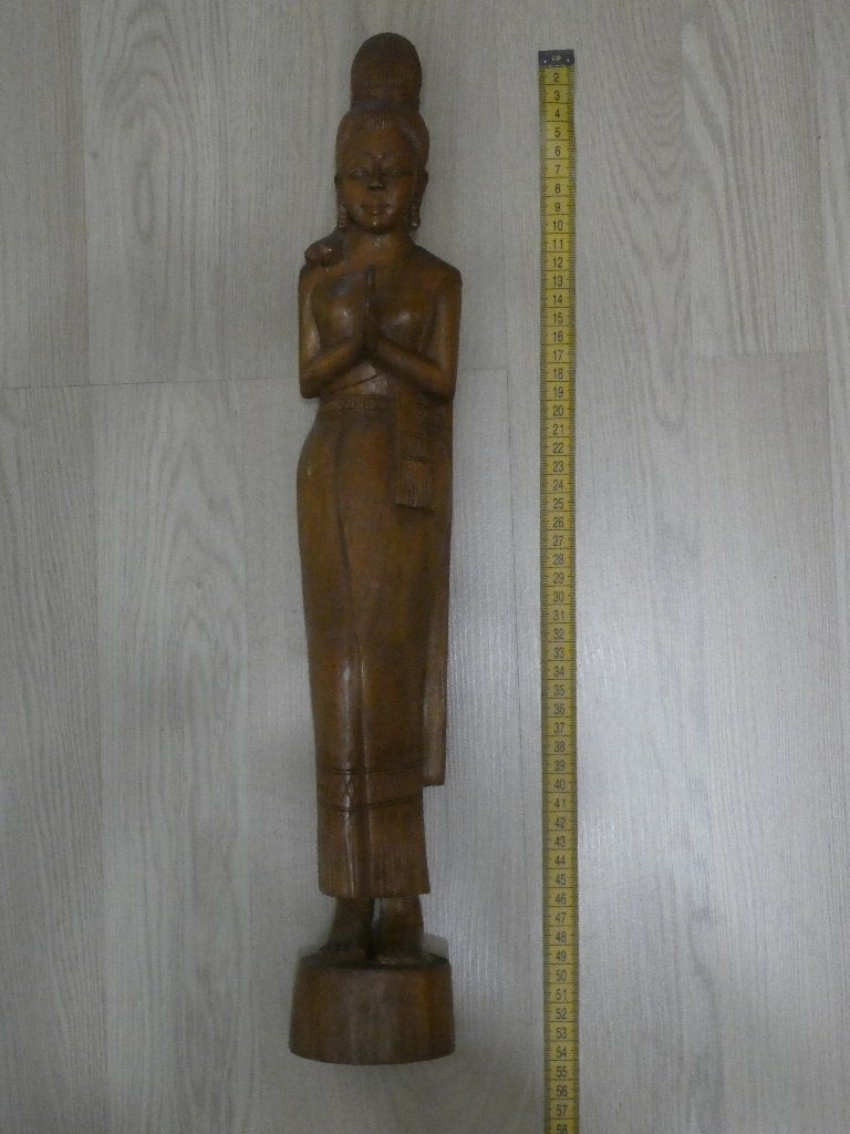 Statue asiatique en bois (1), Statue, Bois, Asie, Fait main
