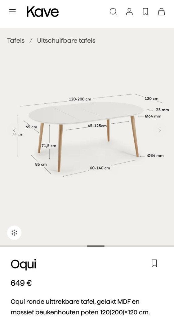 Eettafel - rond - uitschuifbaar, Ophalen, Kunststof, Gebruikt, 100 tot 150 cm