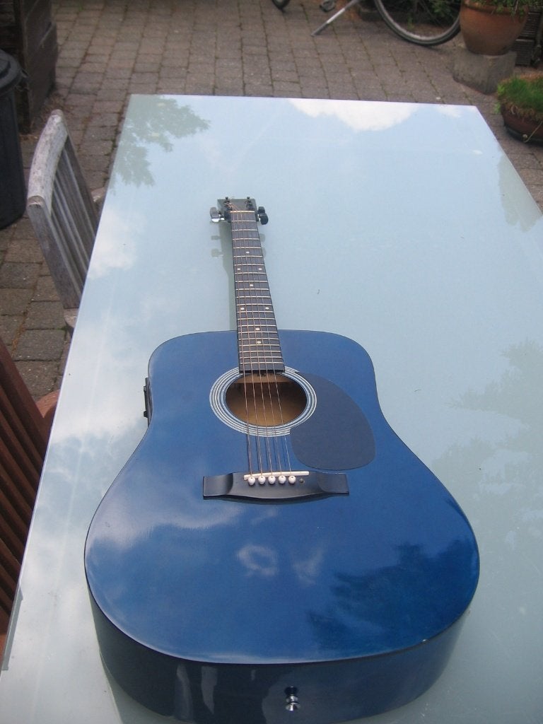 blauwe Stagg Acoustic / elektrische Gitaar met 6 snaren, Muziek en Instrumenten, Ophalen, Gebruikt