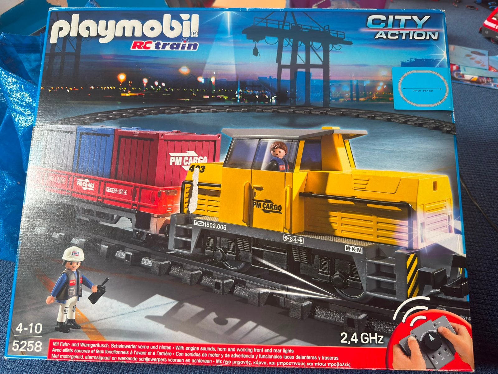 Playmobil 5258 Rc goederentrein met containers, Kinderen en Baby's, Speelgoed | Playmobil, Ophalen, Zo goed als nieuw, Complete set