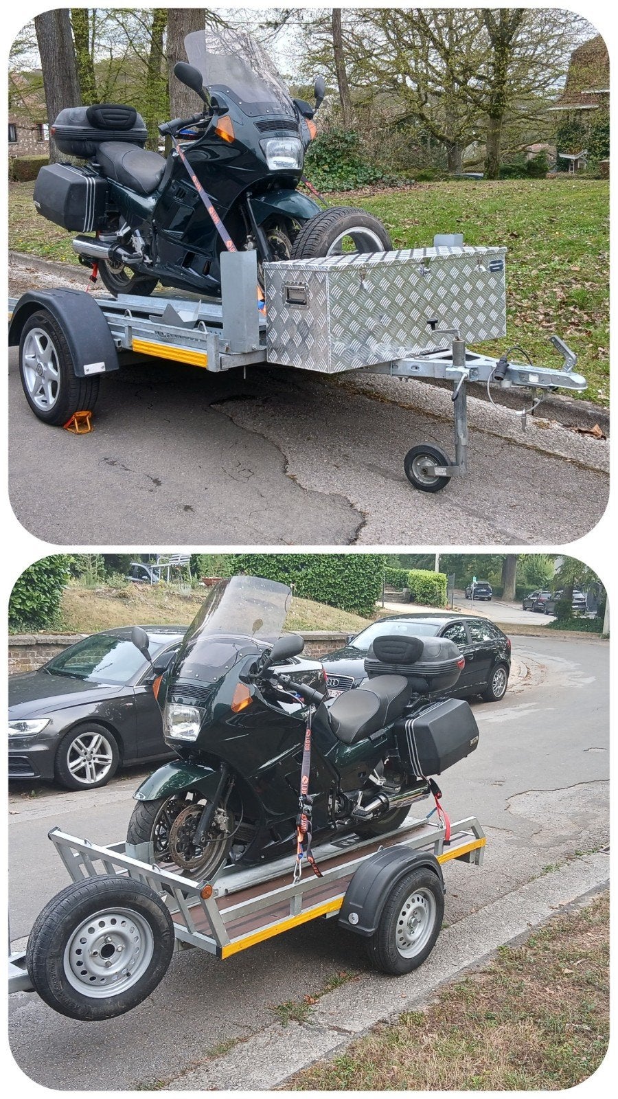 Remoque moto location – avec équipement APD 35€/j, Autos : Divers, Enlèvement, Comme neuf