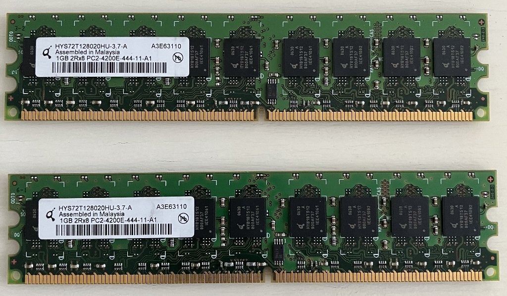 Qimonda 1GB 2Rx8 PC2, Computers en Software, RAM geheugen, Ophalen, Overige soorten, PC2, Desktop