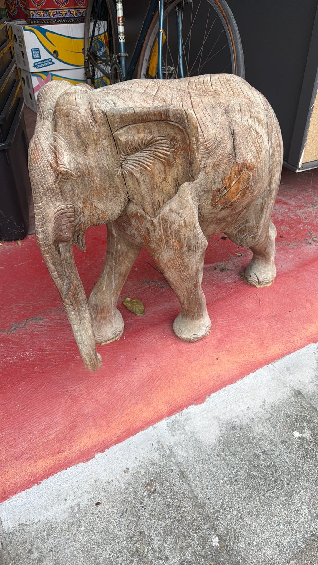 Éléphant en teck, Enlèvement, Utilisé, Bois, Animal