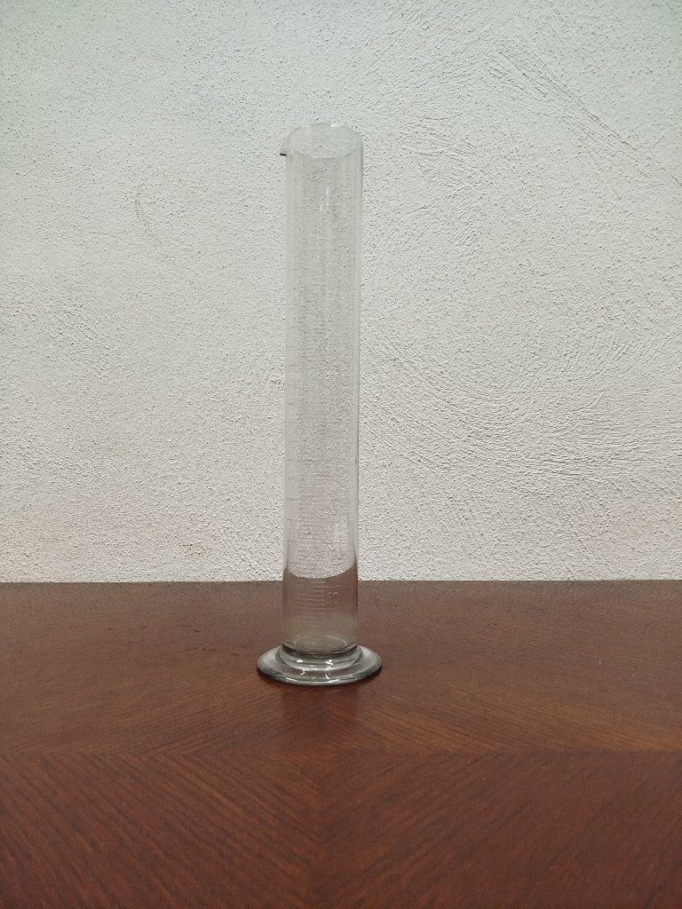 Vintage glazen maatcilinder 500 ml met doseeraanduiding, Antiek en Kunst, Curiosa en Brocante, Ophalen of Verzenden