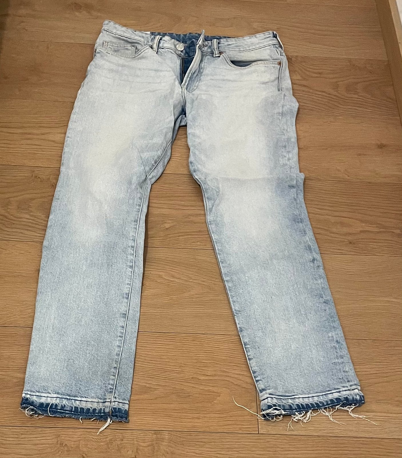 Lichtblauwe Straight Regular Fit Jeans, Verzenden, Zo goed als nieuw