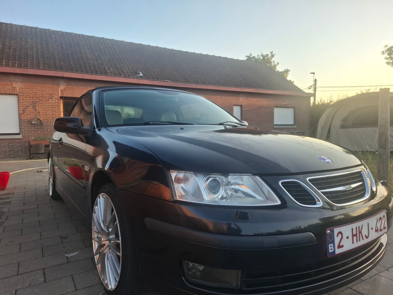 Te Koop Saab Cabrio Vector 2.0  bouwjaar 2005, Auto's, Euro 5, Beige, Cabriolet, Zwart