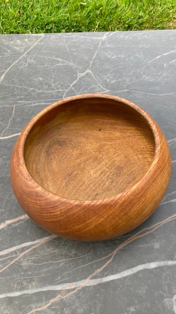 Houten kom, retro scandinavian style, Rond, Enlèvement, Utilisé, Bois