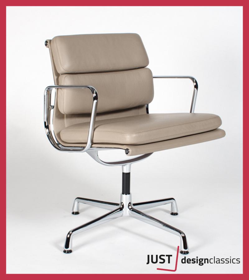 Vitra Eames ea208 Sand Leder Chroom (voorraad:2), Ophalen, Zo goed als nieuw