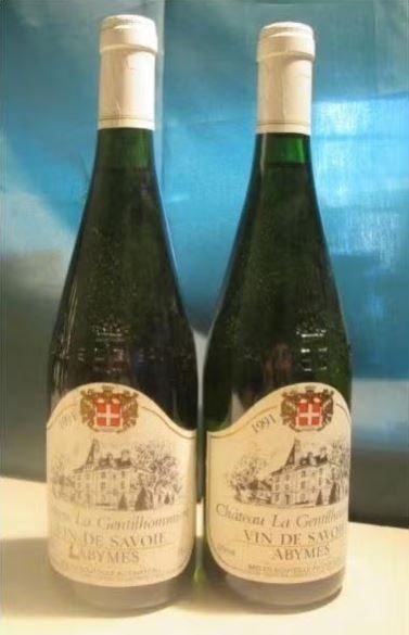 2x Chateau la Gentilhommiere - Vin de savoie - 1991, Verzamelen, Ophalen of Verzenden, Zo goed als nieuw, Frankrijk