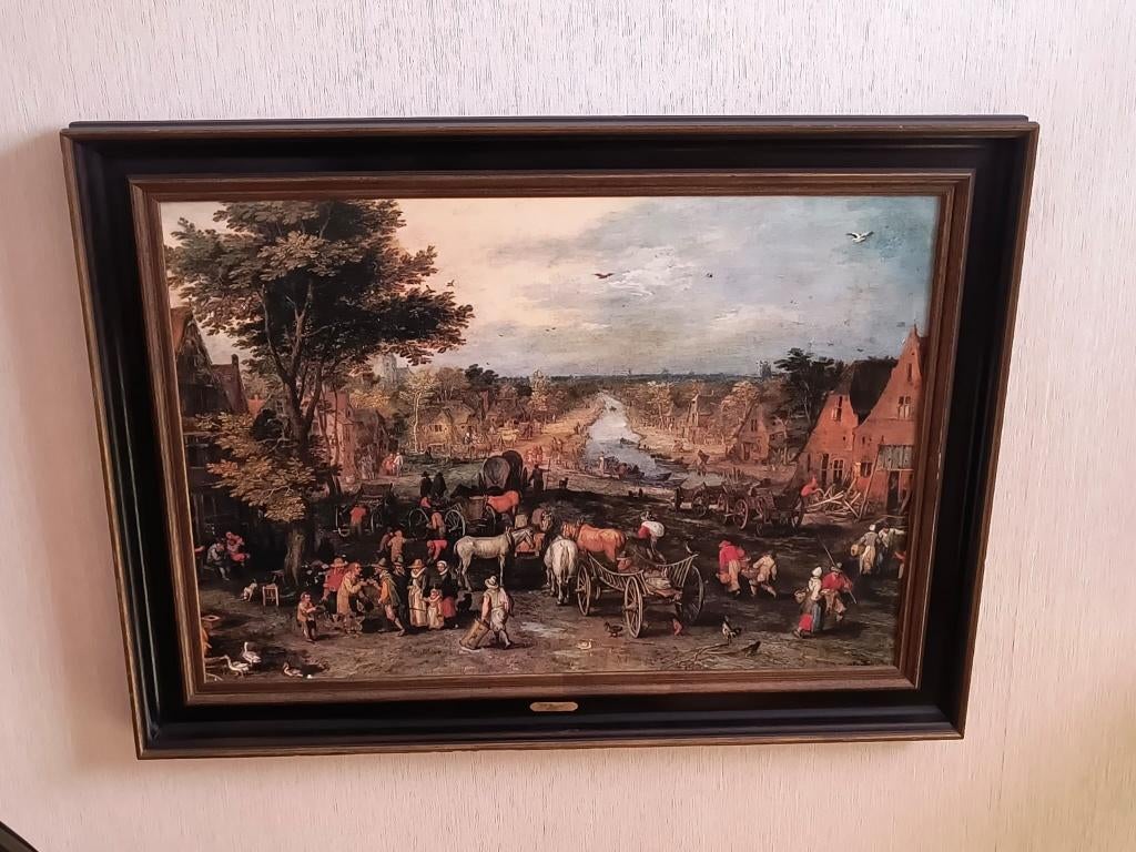 Reproductie op doek van Breughel, Ophalen