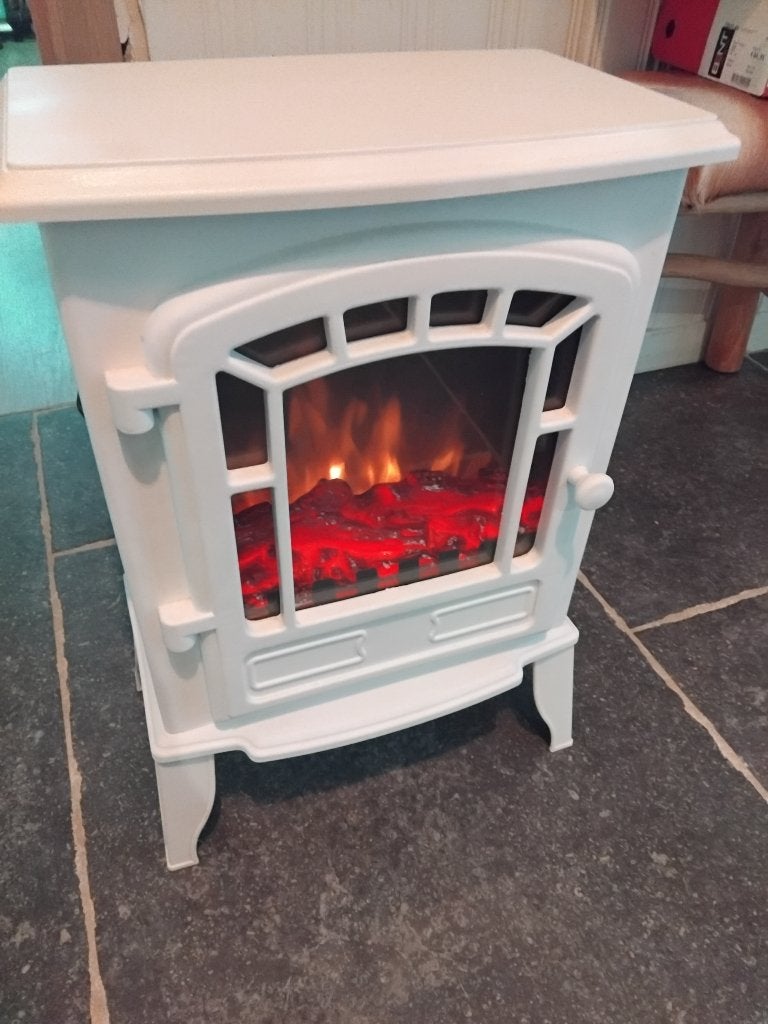 sfeerhaard wit met verwarming, Huis en Inrichting, Ophalen of Verzenden, Zo goed als nieuw