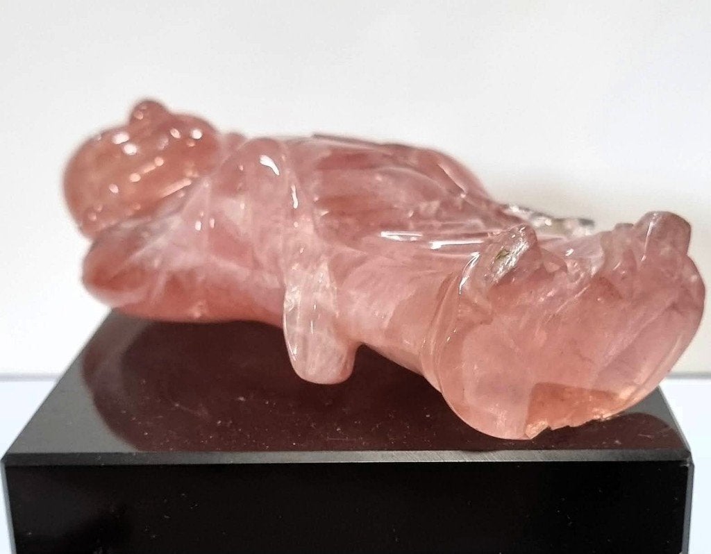 Bouddha en quartz rose., Antiquités & Art, Rose, Enlèvement ou Envoi, Sculpture