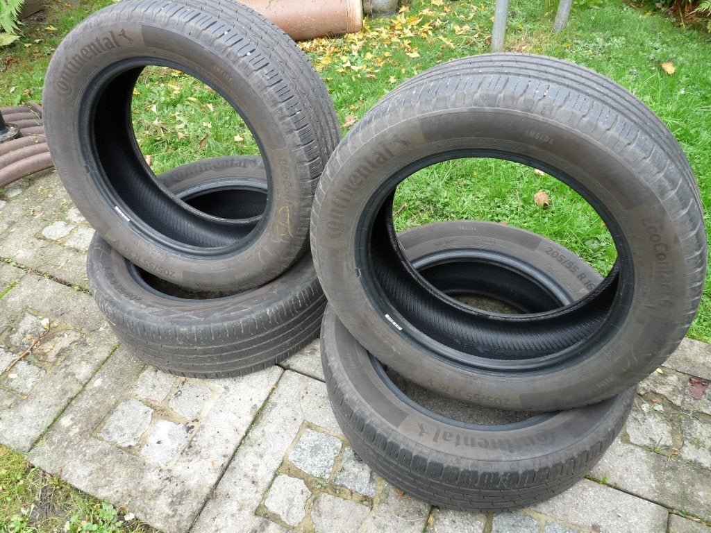 4 Continental 205/55 R16V Ecocontact 6 zomerbanden. Al voor, Auto-onderdelen, Banden en Velgen, Ophalen, Gebruikt, Band(en), Zomerbanden