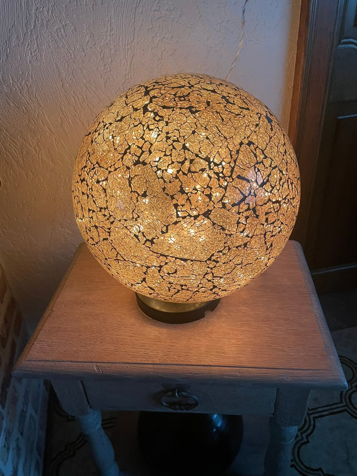 Decoratieve Tafel lamp, Ophalen of Verzenden, Zo goed als nieuw, Glas