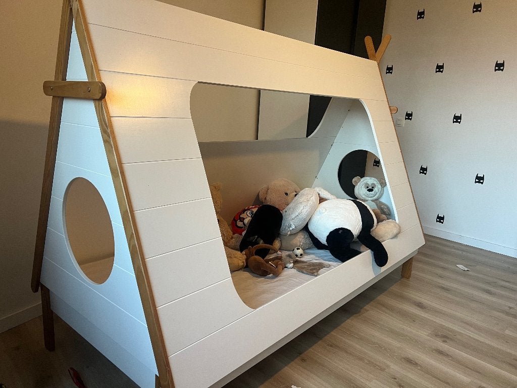 Kinderbed, Kinderen en Baby's, Ophalen, 85 tot 100 cm, Gebruikt, Lattenbodem