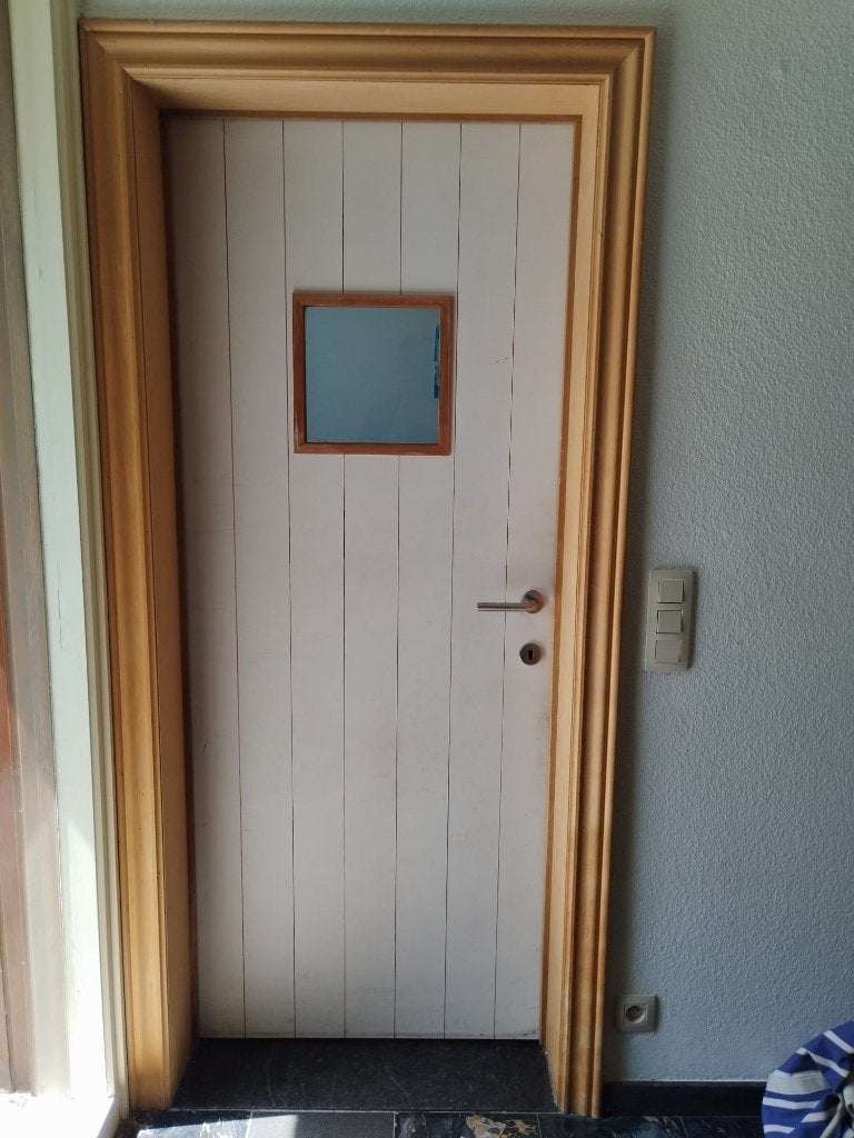 Drie binnendeuren met kijkvenster, Doe-het-zelf en Bouw, Deuren en Vliegenramen, Ophalen, Gebruikt, Hout, Binnendeur