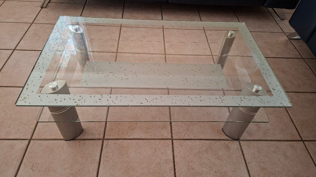 Table basse de salon en verre, Maison & Meubles, 100 à 150 cm, Comme neuf, Verre, Enlèvement