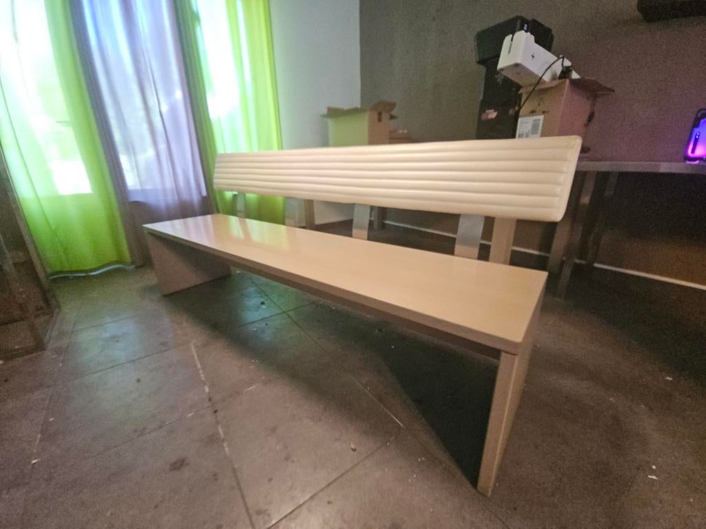 Zitbank met rugleuning vals leder, Ophalen, Gebruikt