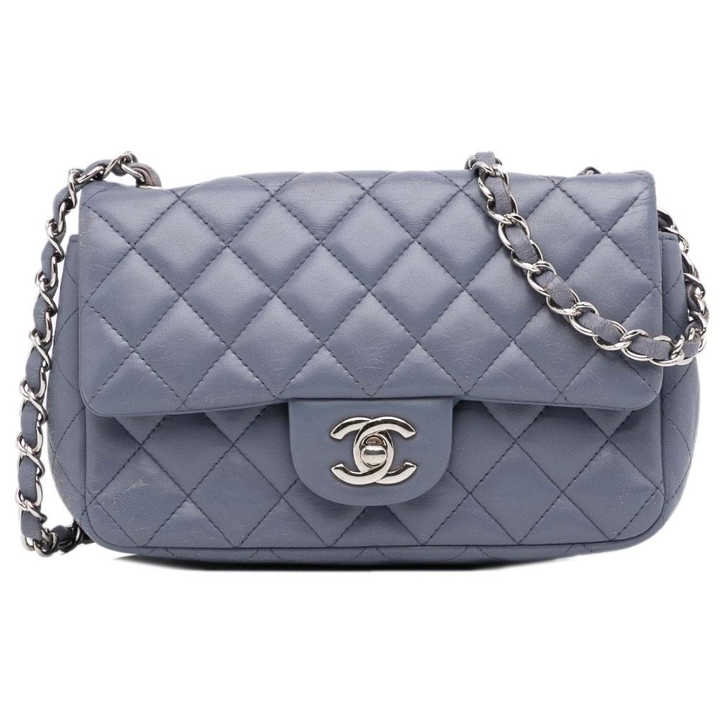 Sac Chanel - Mini-sacs en cuir intemporels/classiques, Enlèvement, Comme neuf, Gris, Sac à main