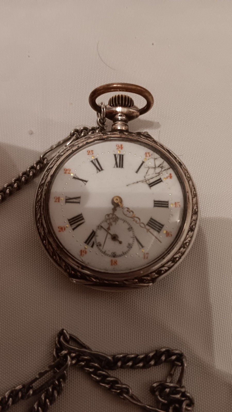 zilveren zakhorloge in werkende staat, Ophalen, Zilver
