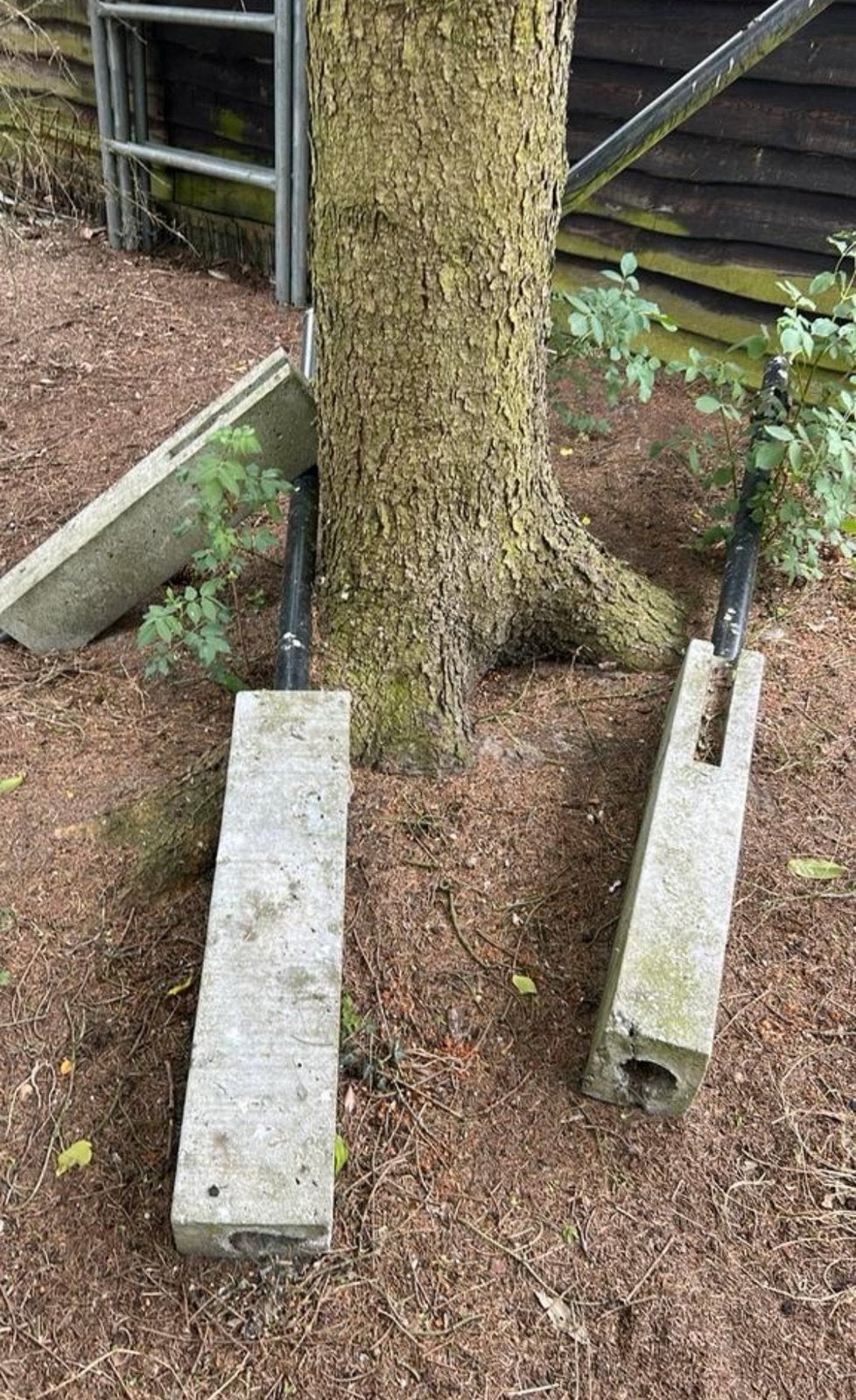 Ingestorte palen, Ophalen, Gebruikt, Palen