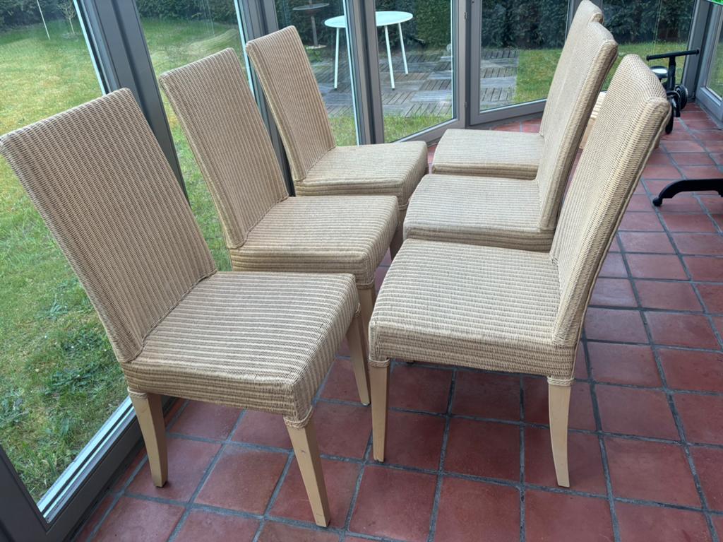 6 eetkamerstoelen van merk Lloyd Loom, Enlèvement, Comme neuf, Cinq, Six Chaises ou plus