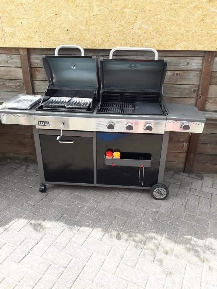 gas/houtskool  bbq, Jardin & Terrasse, Cuisines extérieures, Enlèvement, Comme neuf, Gaz