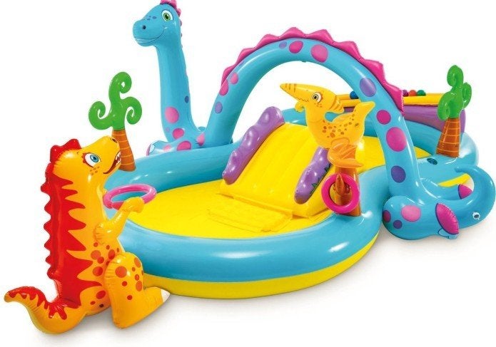 Intex dinoland play (5 EUR - gaatje buitenband), Ophalen, Gebruikt, 200 tot 300 cm, Opblaaszwembad