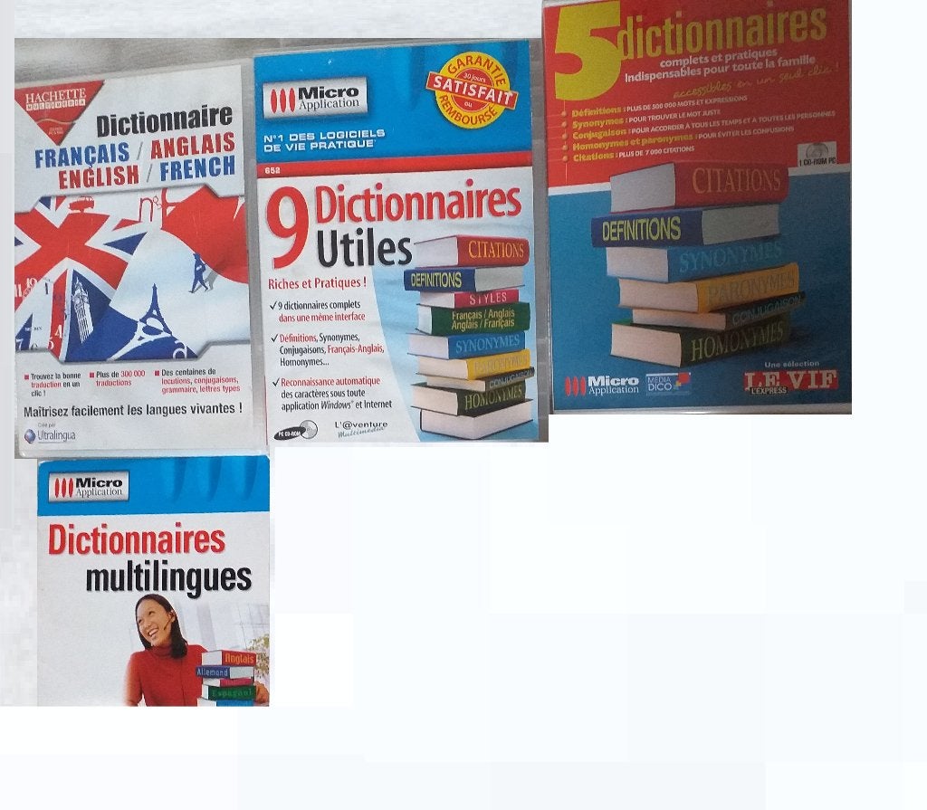 Lot Meertalige en Franse, Engelse woordenboeksoftware, Ophalen of Verzenden