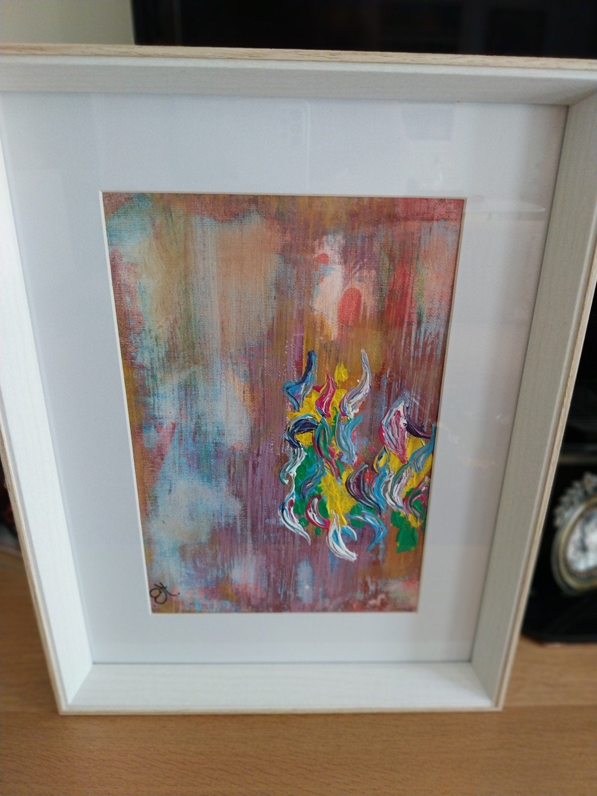 Art By. EM. ORIGINEEL ACRYLIC PAINTING 25CM OP 30CM, Ophalen