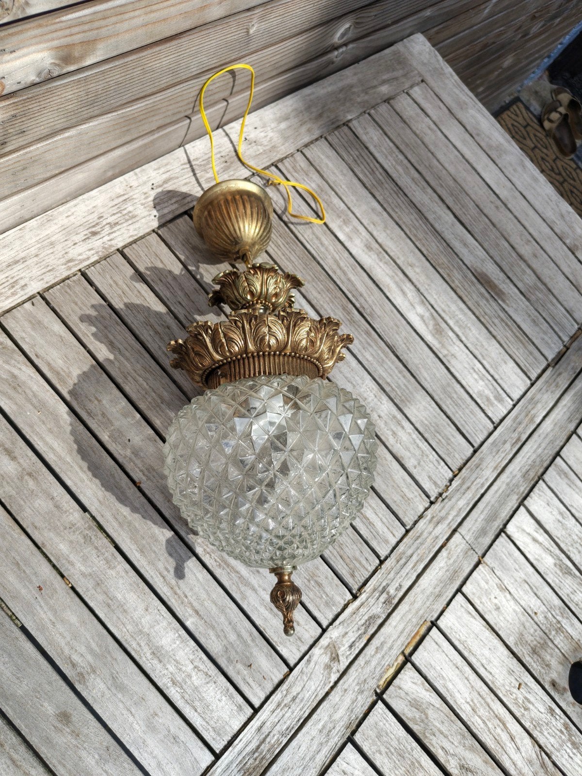 Lampe suspendue dans le style Hollywood Regency. Années 60-7, Antiquités & Art, Enlèvement ou Envoi