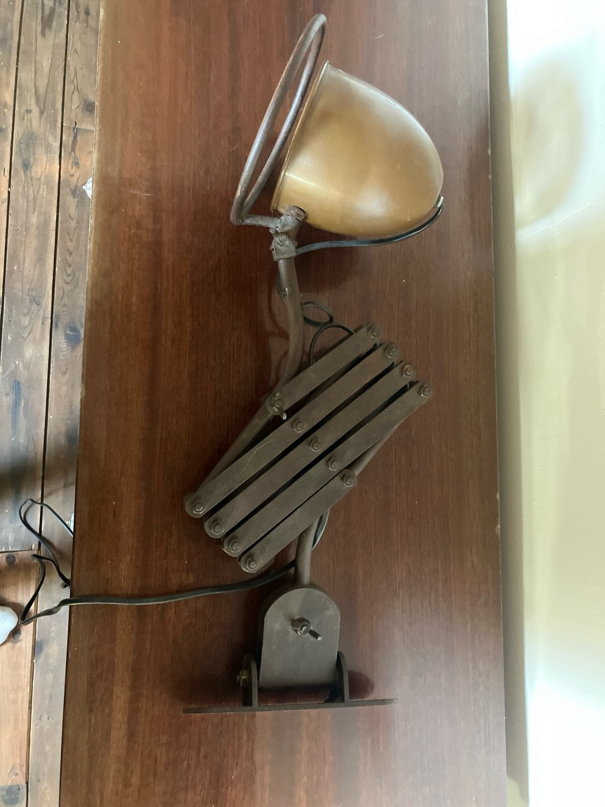 Twee metalen/koperen schaarlampen, Huis en Inrichting, Ophalen, Gebruikt, Overige fittingen, Metaal