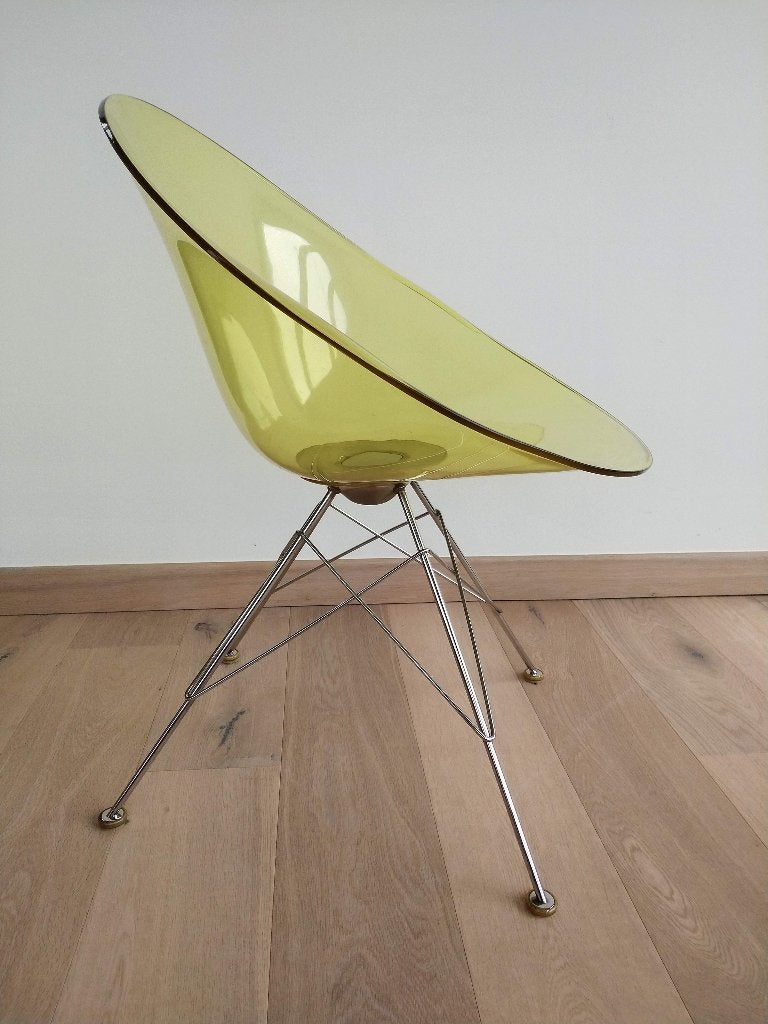 2x Kartell Eros stoel Philippe Starck geel, Ophalen, Twee, Overige kleuren, Design