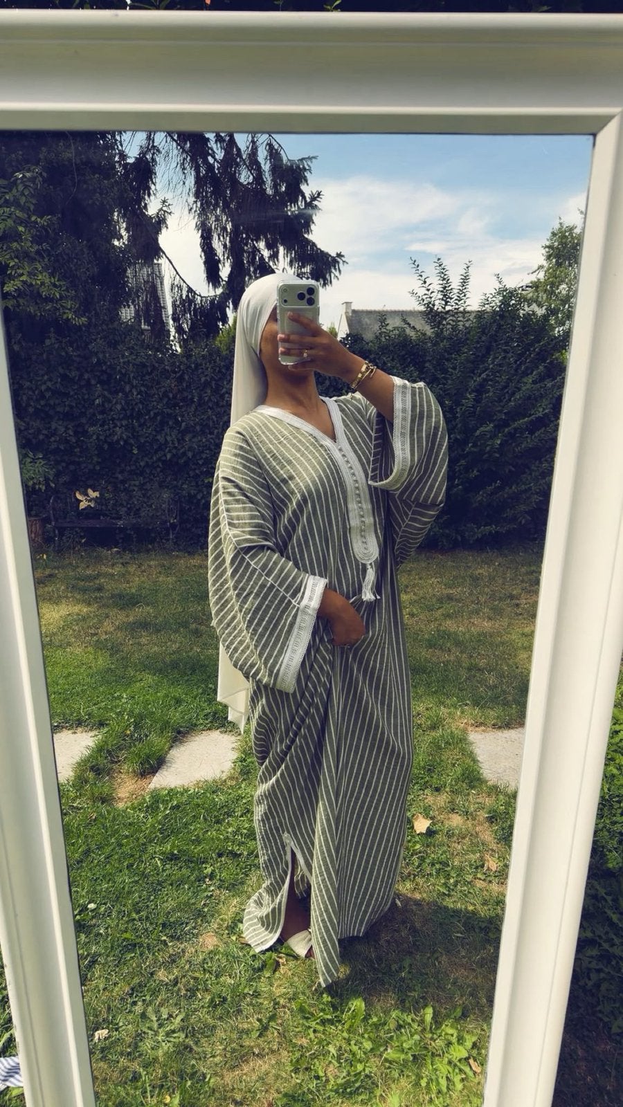 Très belle gandoura en lin style classy mastour merrachi, Enlèvement ou Envoi, Comme neuf