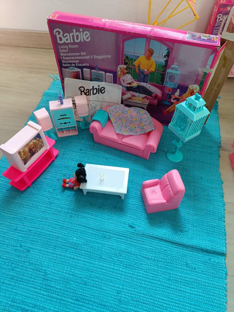 Salon Barbie vintage rétro Mattel avec boîte + manuel, Enlèvement ou Envoi
