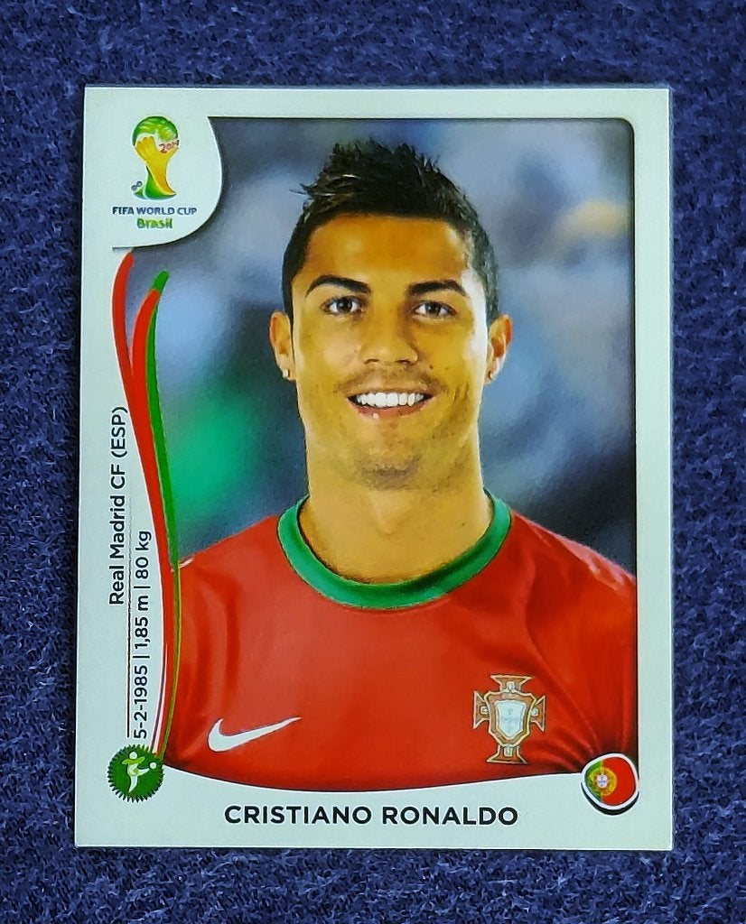 Panini sticker card voetbal ' WK 2014 - Chr. Ronaldo ', Verzamelen, Ophalen of Verzenden, Nieuw, Poster, Plaatje of Sticker