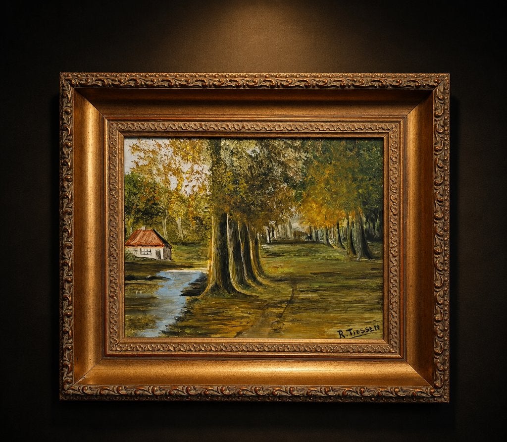Golden Silence, Antiquités & Art, Art | Peinture | Classique, Enlèvement ou Envoi, Peinture à l'huile, Panneau, Paysage