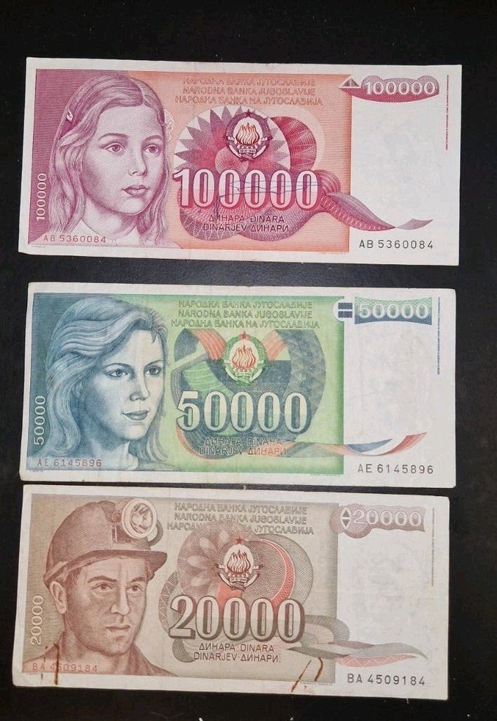 Dinara Yougoslavia 3 billets, Enlèvement ou Envoi