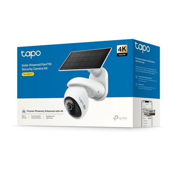 Tapo C660 kit 4K 8Mp IP65 met zonnepaneel, Audio, Tv en Foto, Videobewaking, Ophalen of Verzenden, Zo goed als nieuw, Buitencamera