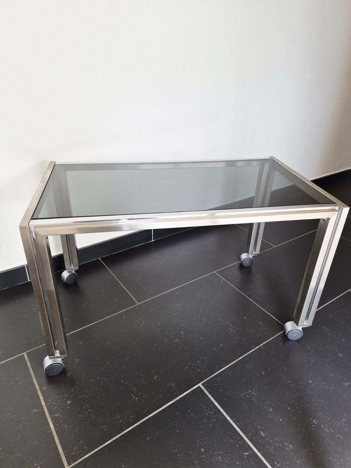 Vintage salontafel met glazen blad, Ophalen