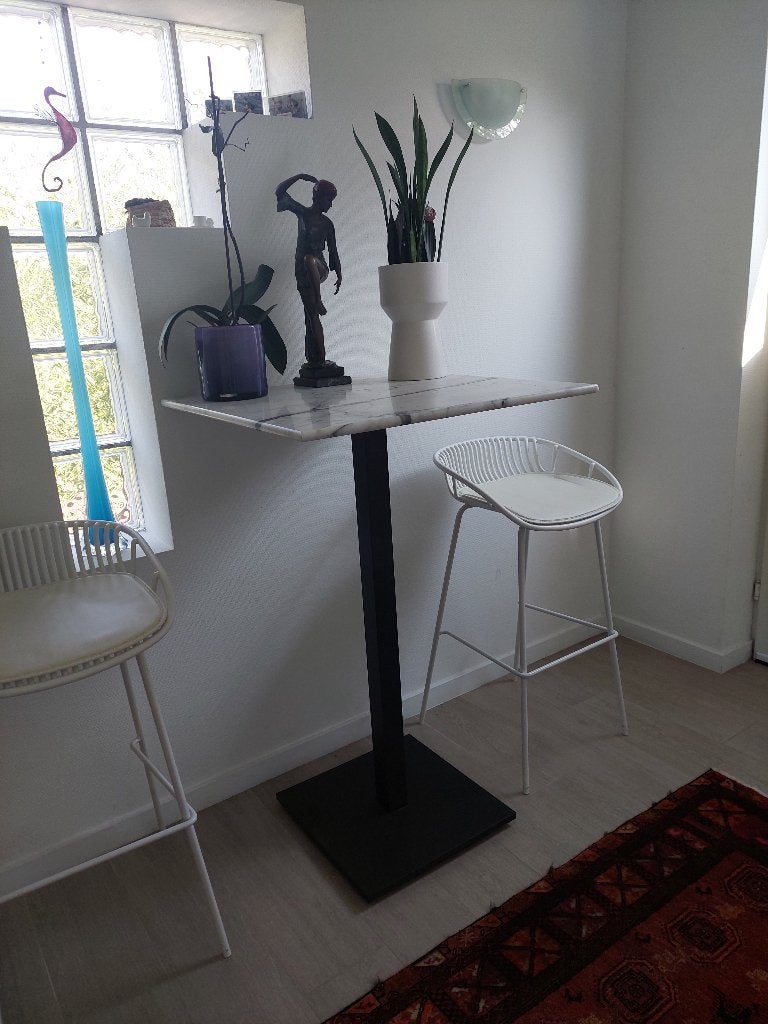 Hoge tafel/ bartafel met 2 stoelen, Huis en Inrichting, Tafels | Statafels, Ophalen, Gebruikt