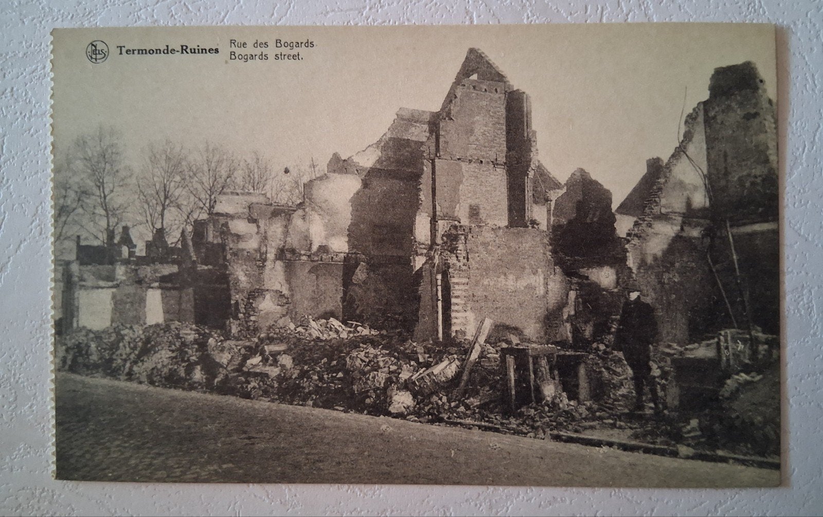 vintage Postkaart ruïnes Bagard straat Dendermonde, Verzamelen, Ophalen of Verzenden