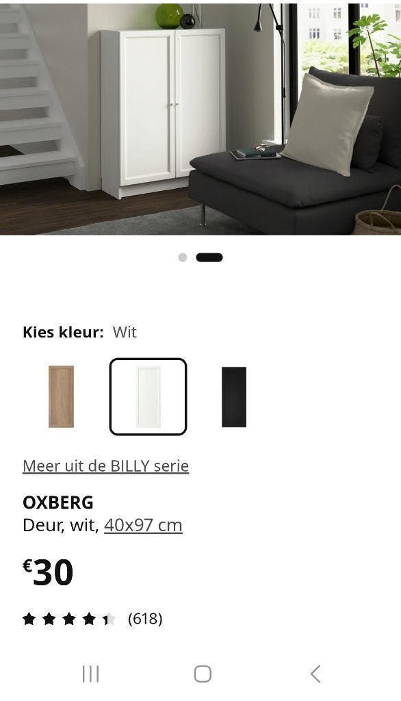 Kastdeur oxberg voor Billy kast ikea, Ophalen, Nieuw