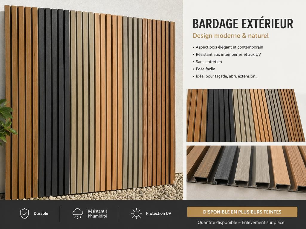 Bardage exterieur composite, Jardin & Terrasse, Enlèvement, Neuf, Composite