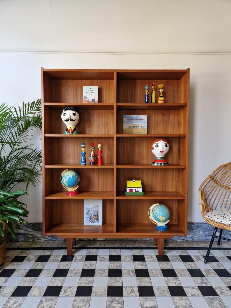 Vintage midcentury XL boekenkast | kast | retro, Ophalen, Met plank(en), Gebruikt, 100 tot 150 cm