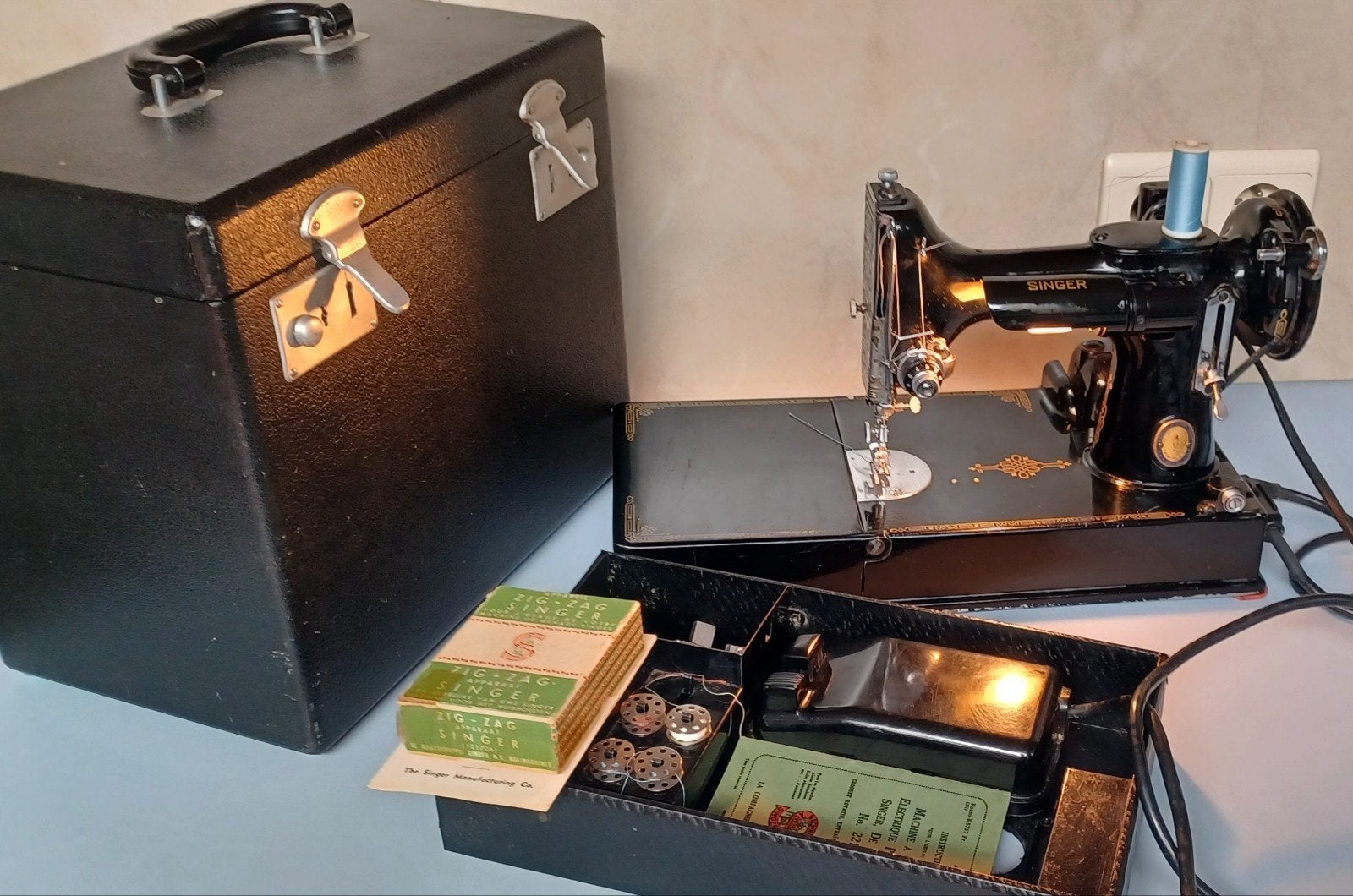 Singer 221k1 featherweight machine à coudre, Enlèvement ou Envoi, Machine à coudre, Singer