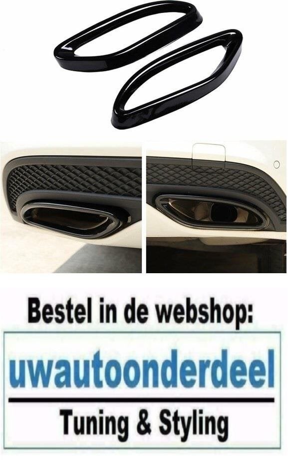 AMG Look Black uitlaat trim Enkel Frame Voor MB A Klasse W17, Verzenden