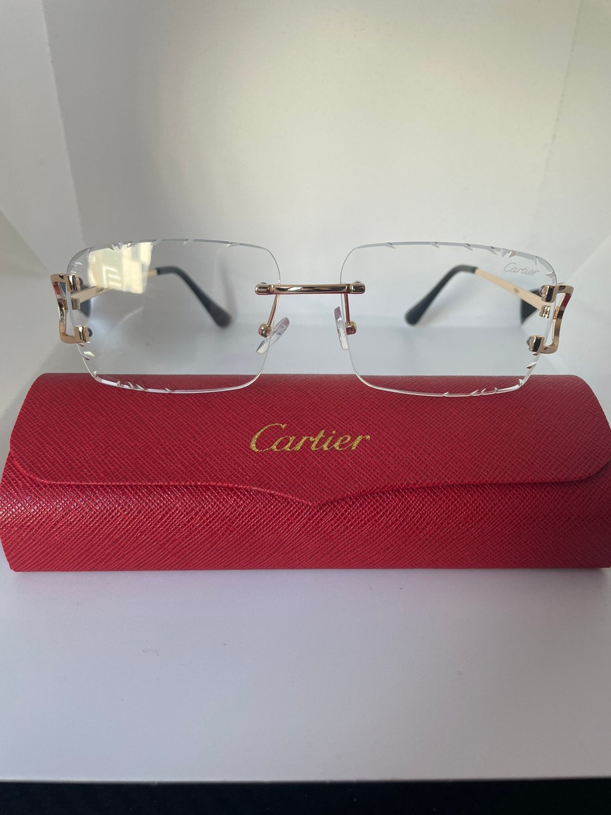 ️ Cartier Rimless Glasses (Clear Lenses / Gold) + Case, Ophalen of Verzenden, Zo goed als nieuw