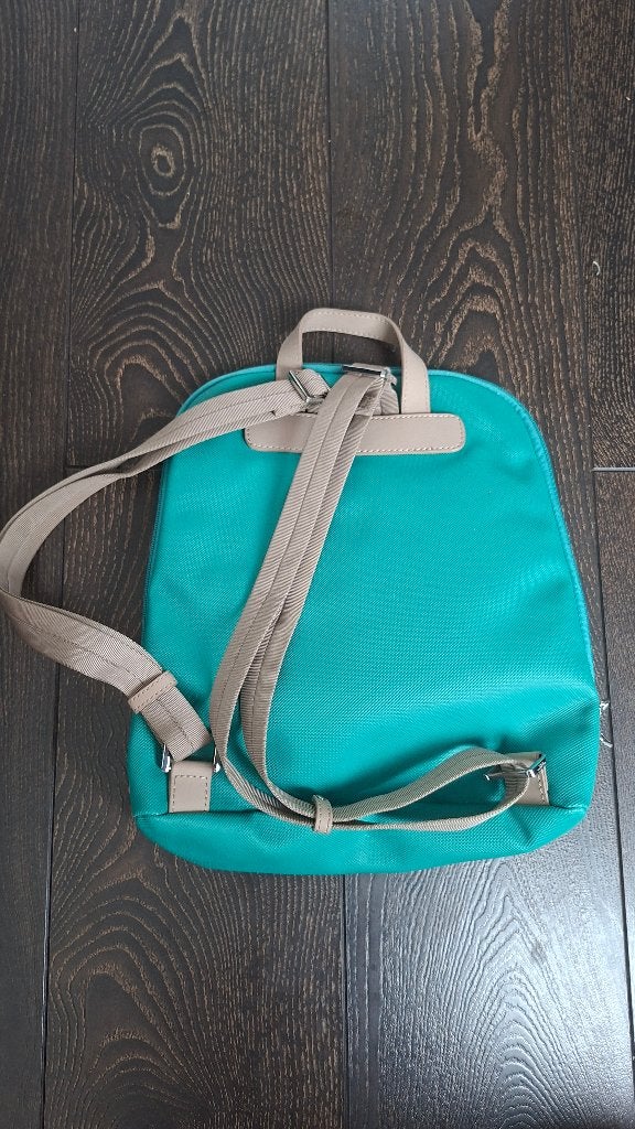 Hexagona Paris turquoise rugzak – dames stadsrugzak, 40 tot 60 cm, Beige, Nieuw, Minder dan 35 cm