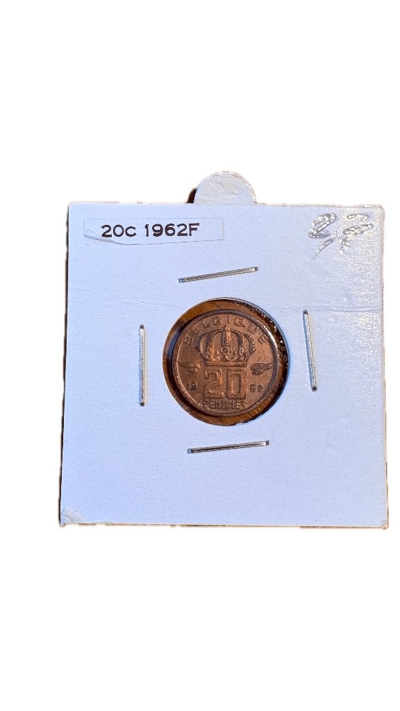 BAUDOUIN I : 20 centimes 1962F (2), Enlèvement ou Envoi